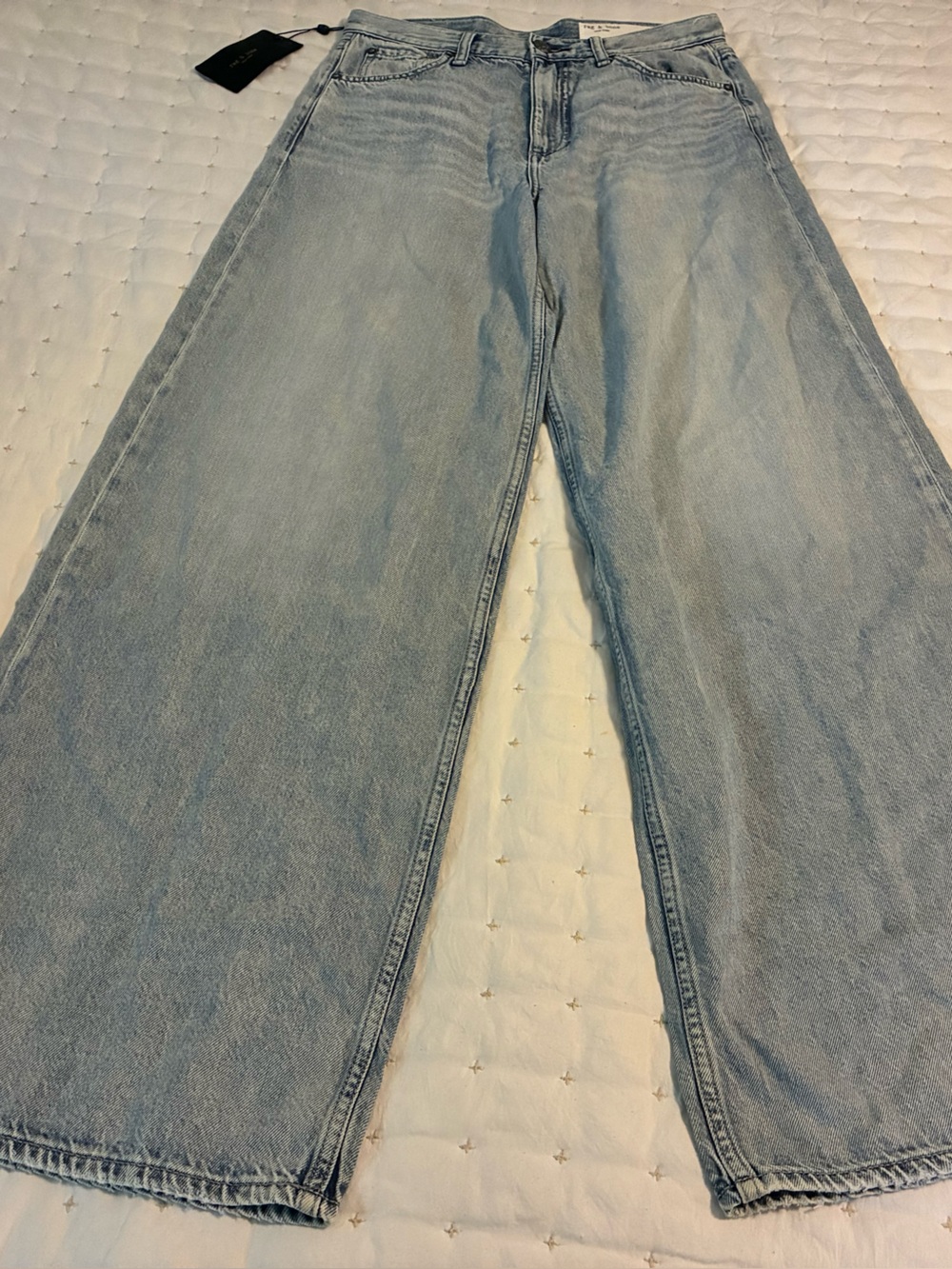 rag & bone wide Sofie Light Blue Wide-Leg Denim Jeans size 28 NWT